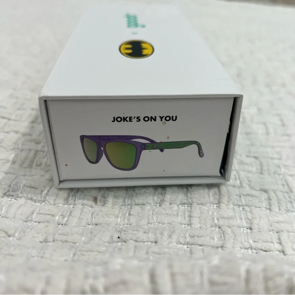 Batman x goodr Joker Sunglasses Joke’s On You Purple Green NIB